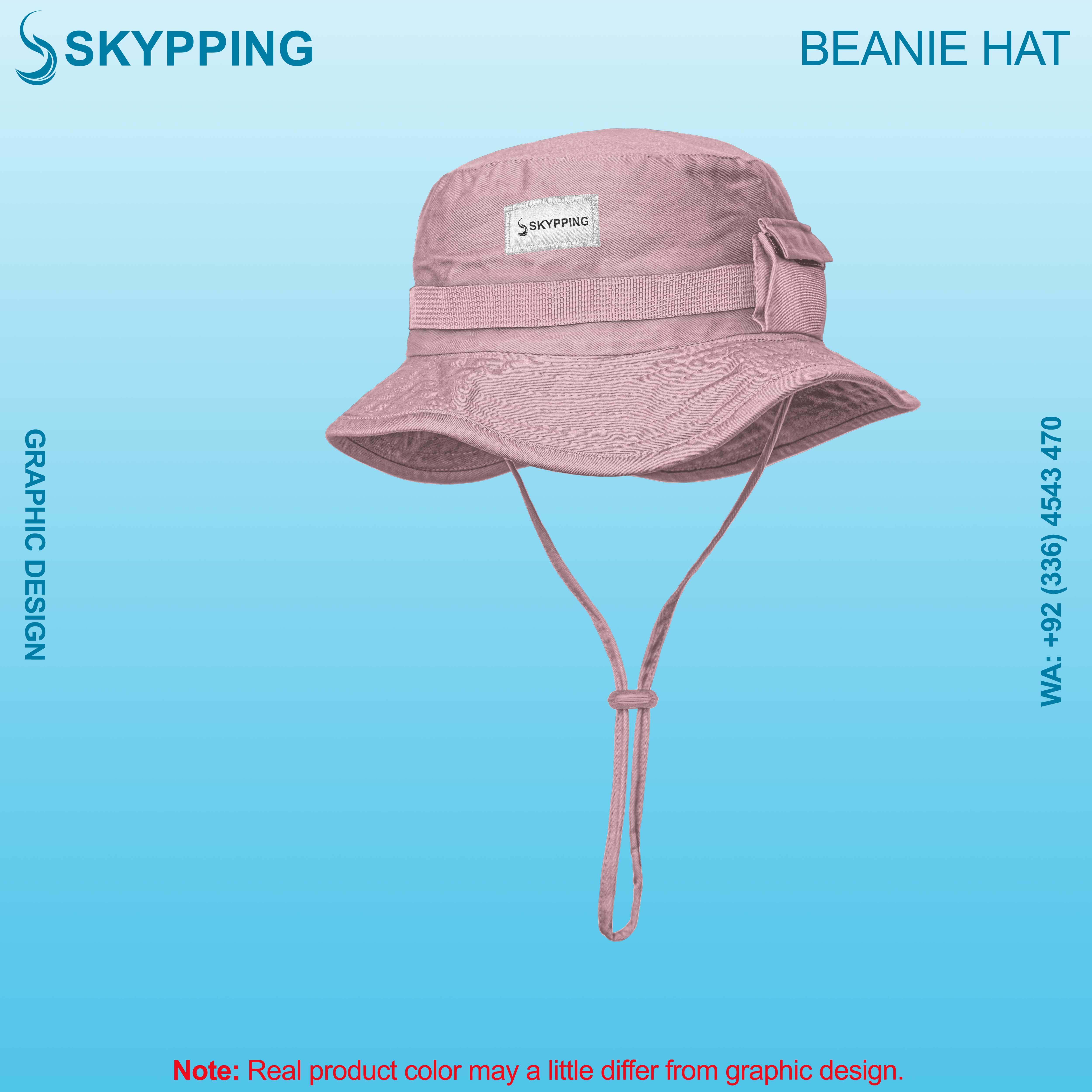 Boonie Hat - Bucket Hat with strip and a side pocket